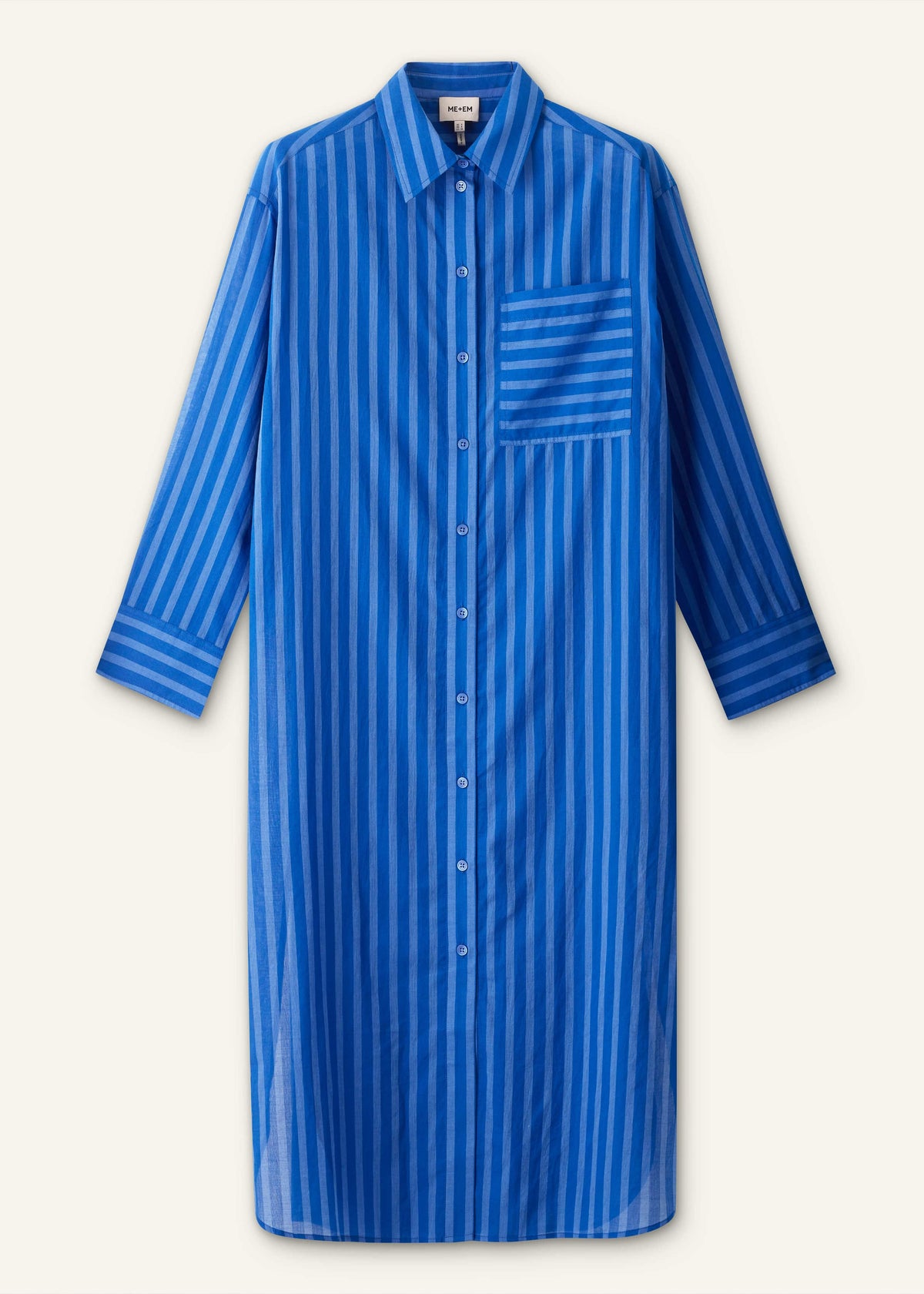 ME+EM Blue Beach Midi Shirt Dress