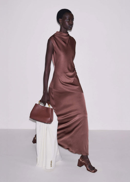ME+EM Cinnamon Bias Cut Full Length Dress