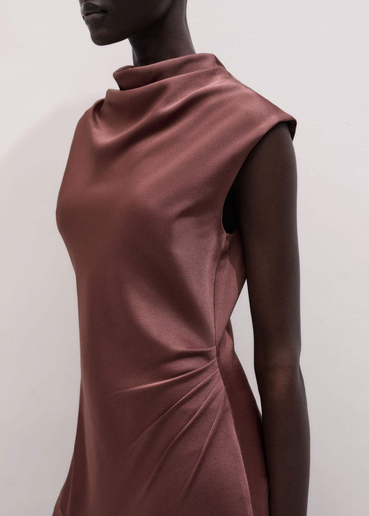 ME+EM Cinnamon Bias Cut Full Length Dress
