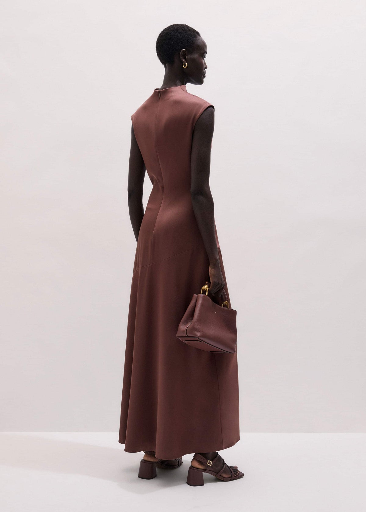 ME+EM Cinnamon Bias Cut Full Length Dress