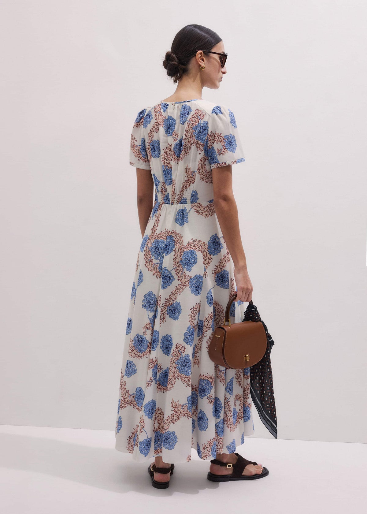 ME+EM Cream Fit + Flare Maxi Dress