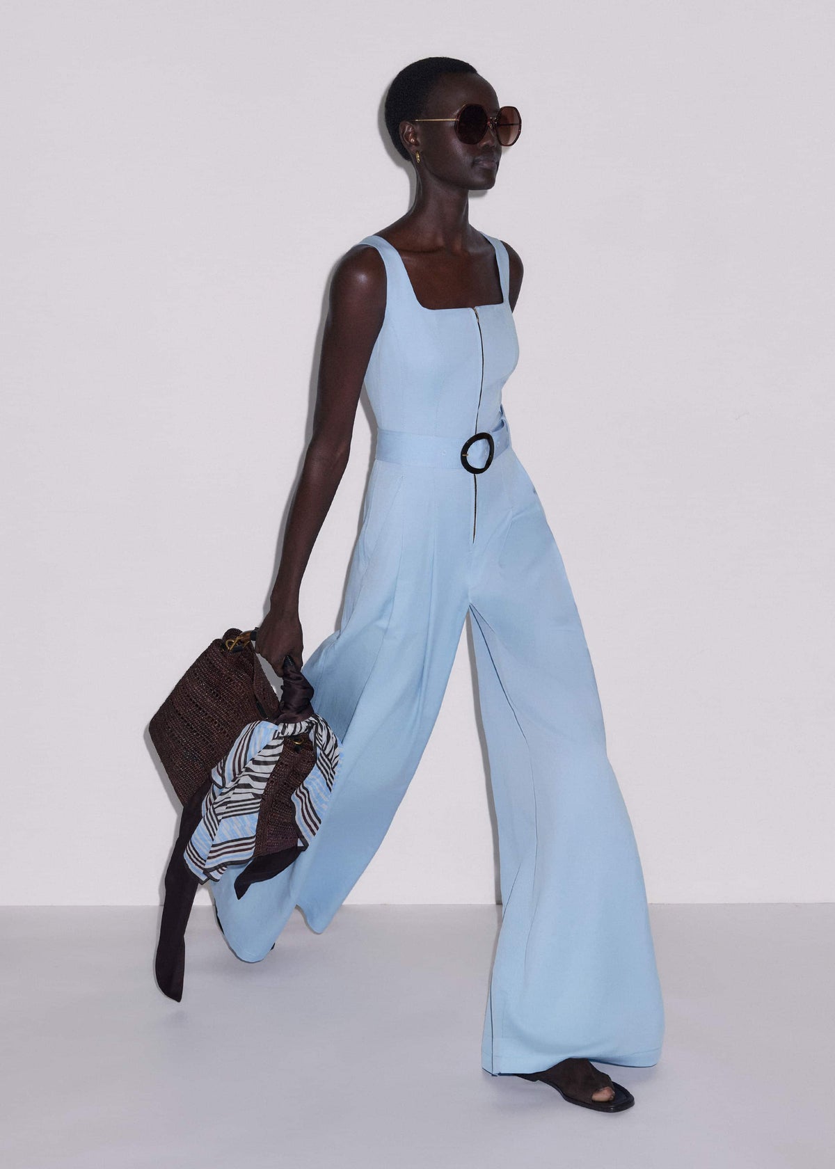 ME+EM Blue Wide-Leg Jumpsuit