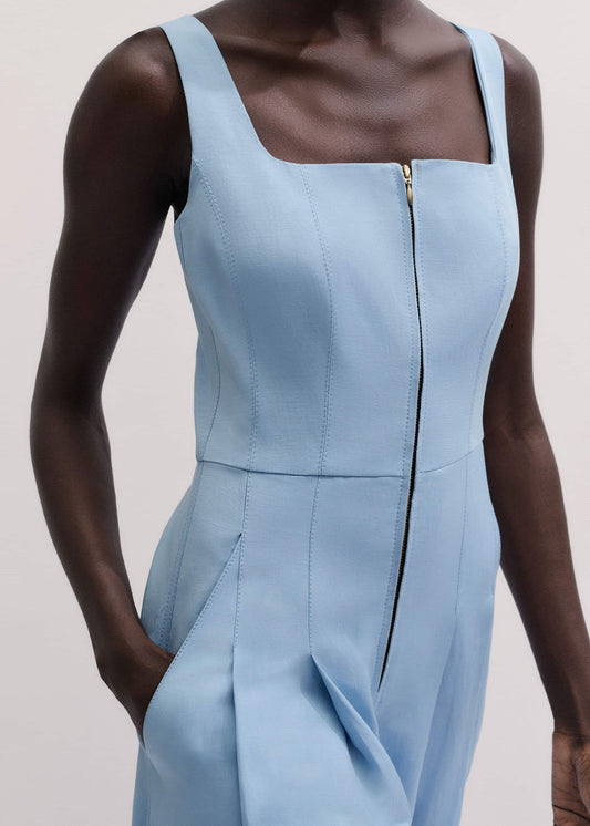 ME+EM Blue Wide-Leg Jumpsuit