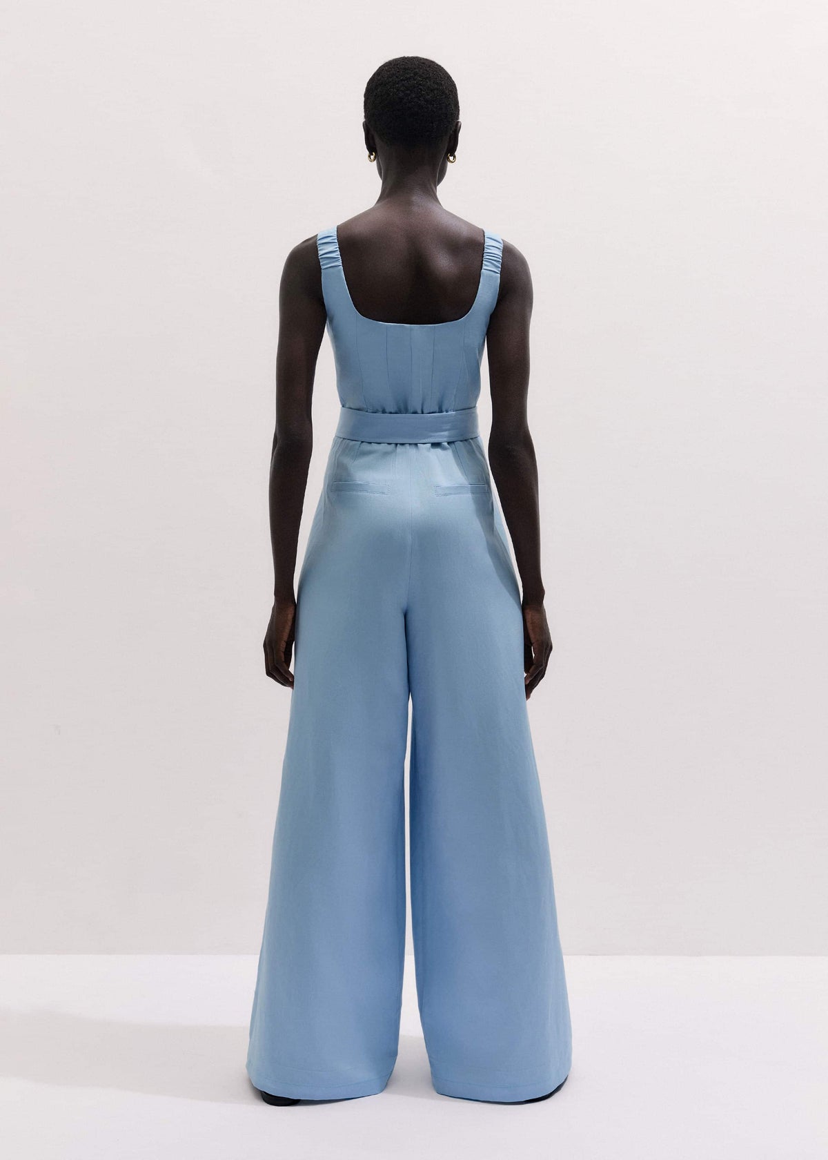ME+EM Blue Wide-Leg Jumpsuit
