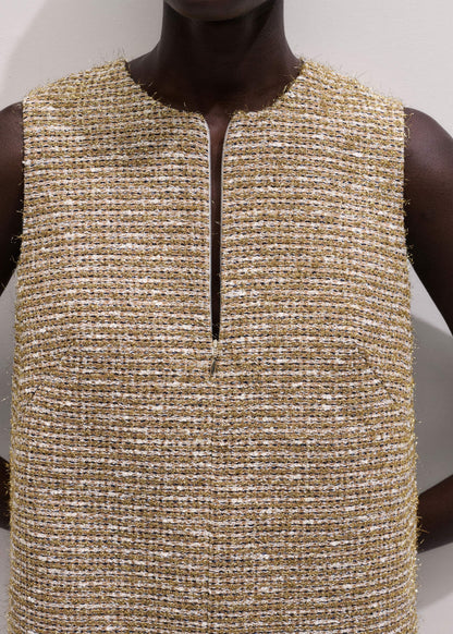 ME+EM Gold Metallic Mini Dress