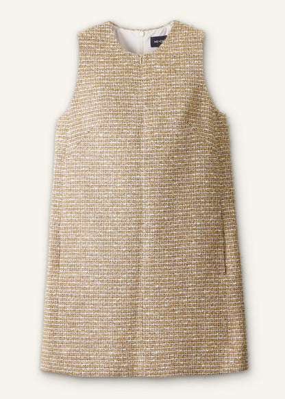 ME+EM Gold Metallic Mini Dress