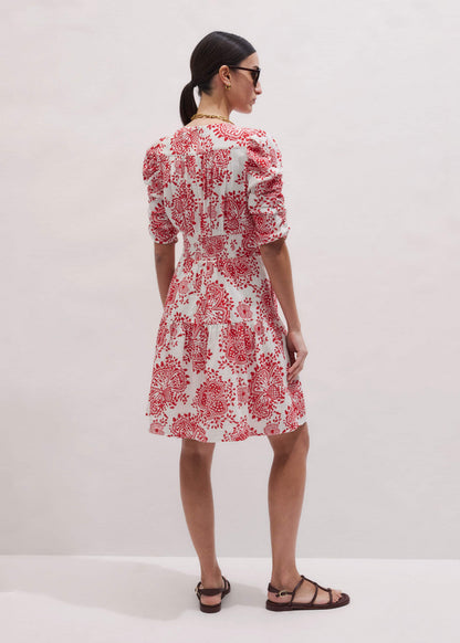 ME+EM White Cheesecloth Fit + Flare Short Dress