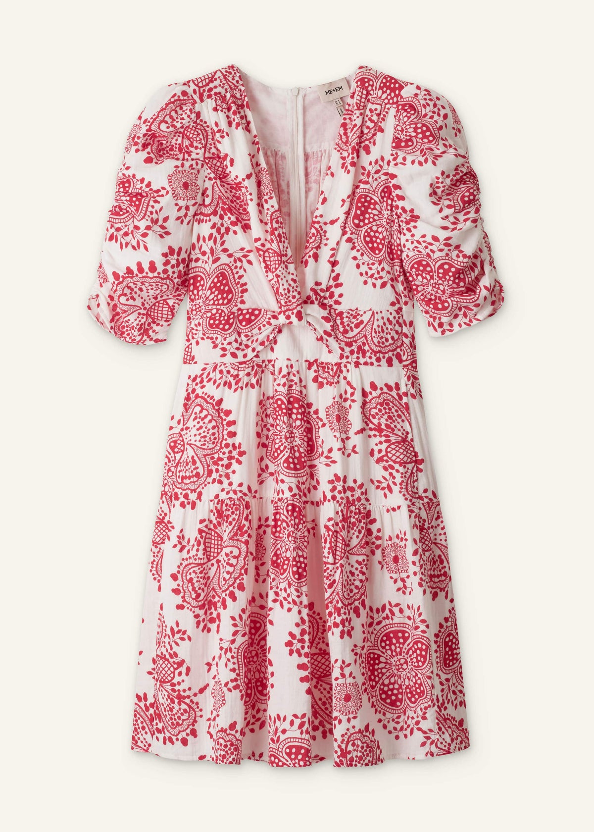 ME+EM White Cheesecloth Fit + Flare Short Dress
