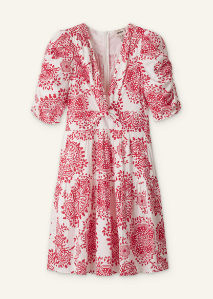 ME+EM White Cheesecloth Fit + Flare Short Dress