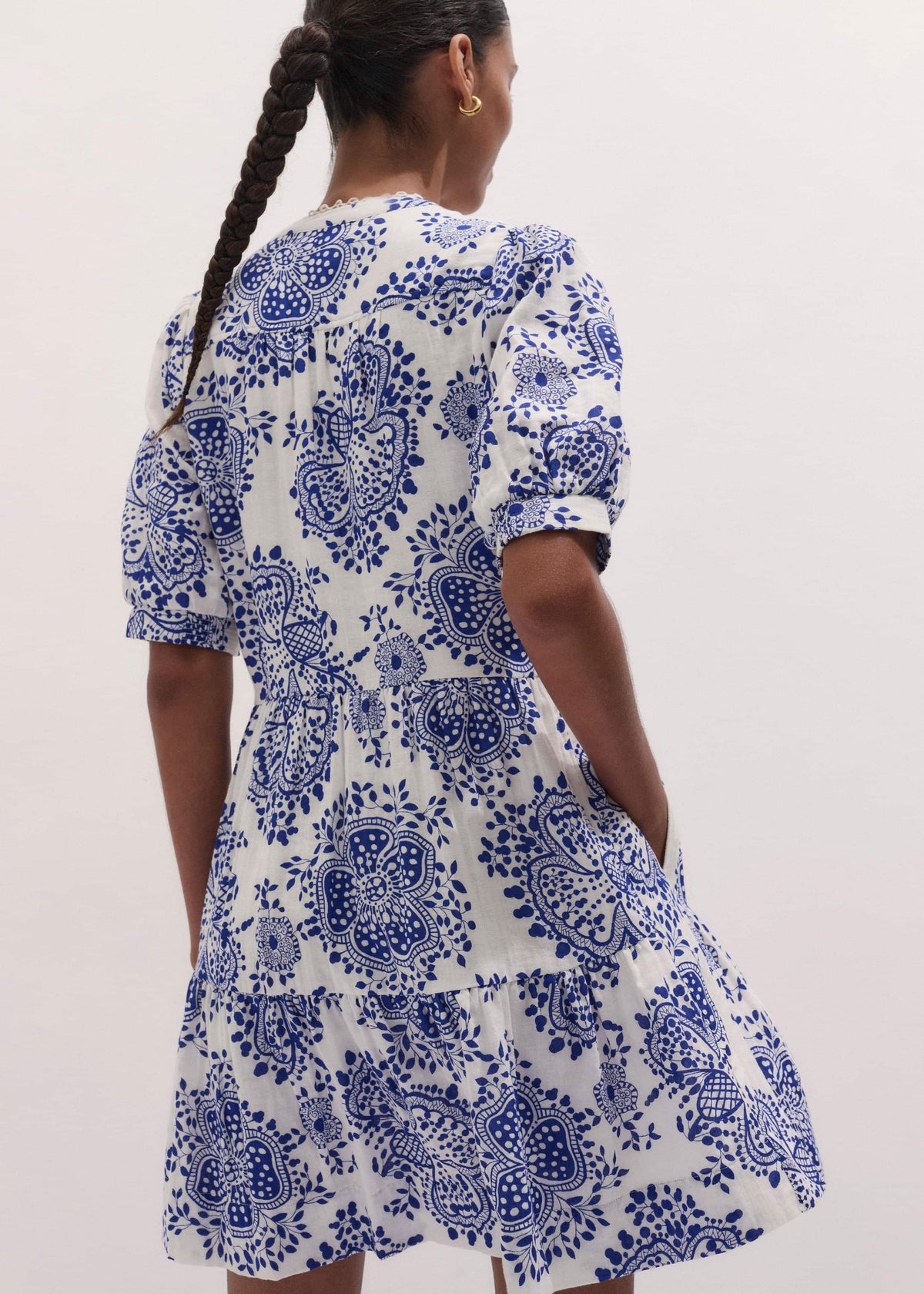 ME+EM White Cheesecloth Short Swing Dress