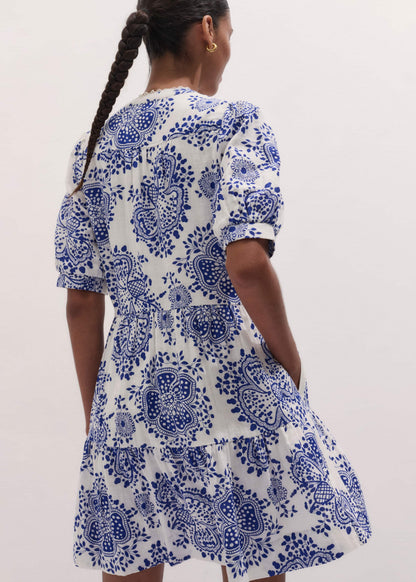 ME+EM White Cheesecloth Short Swing Dress