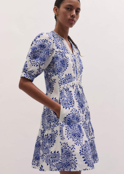 ME+EM White Cheesecloth Short Swing Dress
