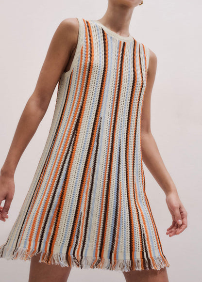 ME+EM Cream Textured Knit Mini Dress
