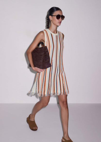 ME+EM Cream Textured Knit Mini Dress