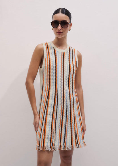 ME+EM Cream Textured Knit Mini Dress