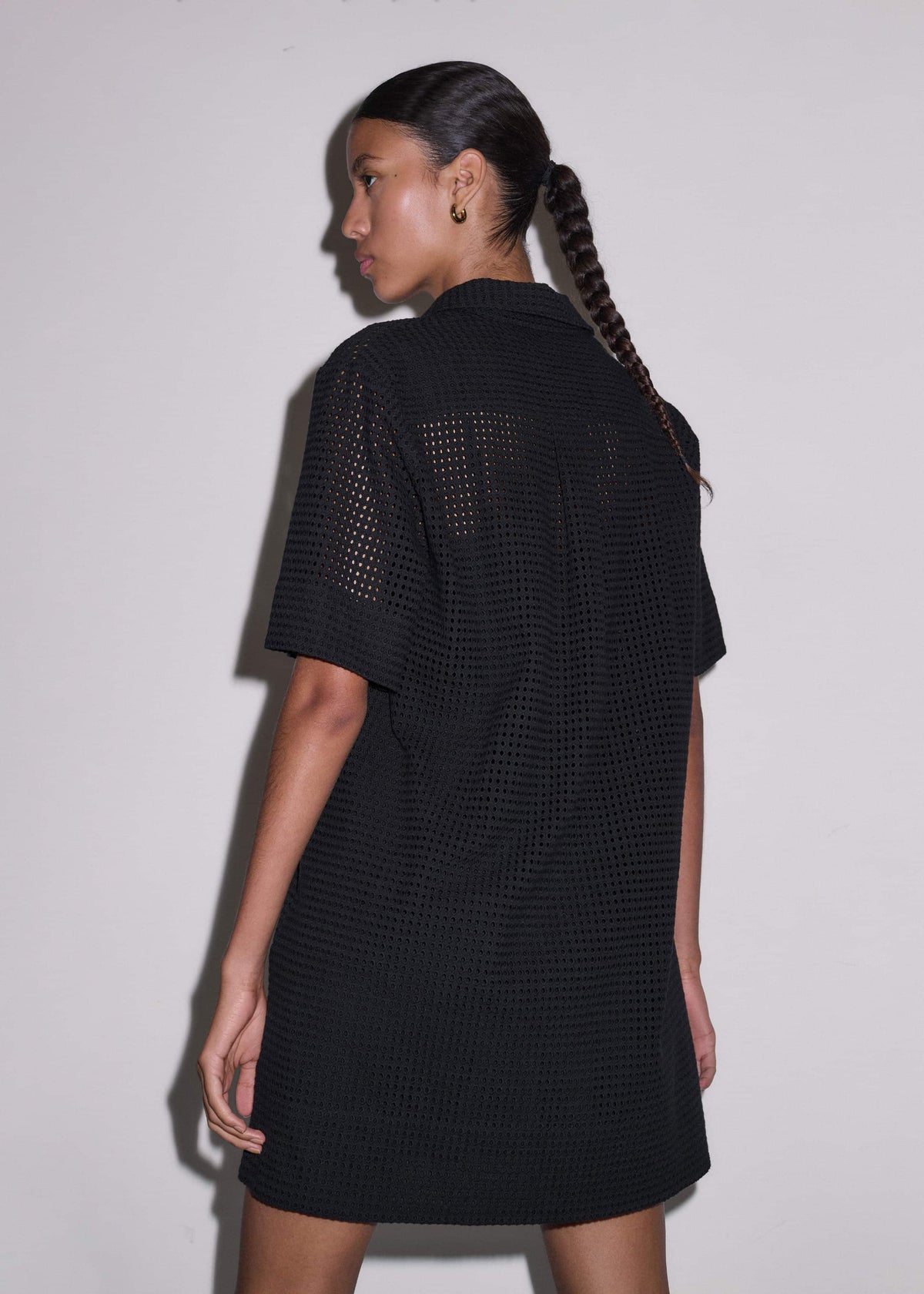 ME+EM Black Broderie Anglaise Short Dress