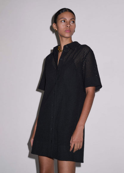 ME+EM Black Broderie Anglaise Short Dress