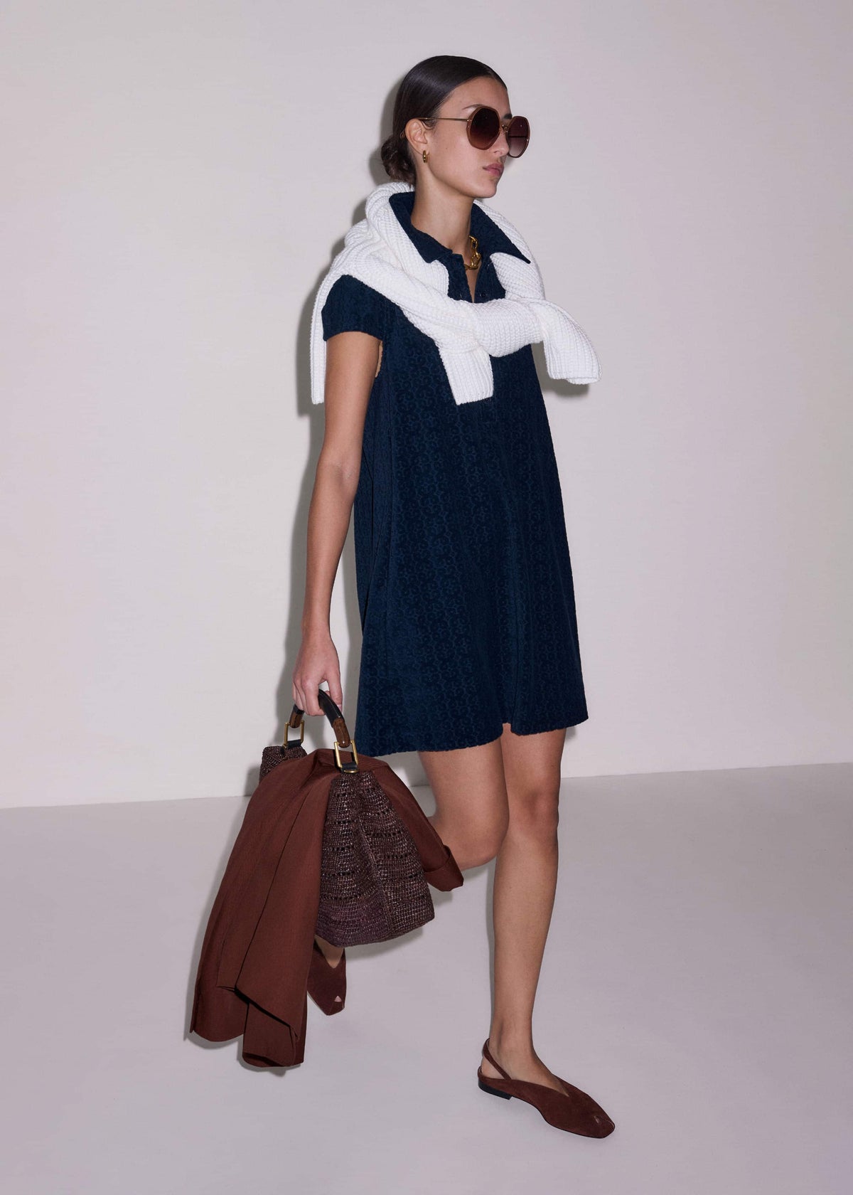 ME+EM Navy Mini Swing Dress