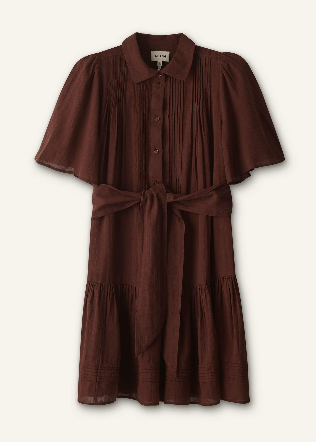 ME+EM Cinnamon Brown Mini Swing Dress