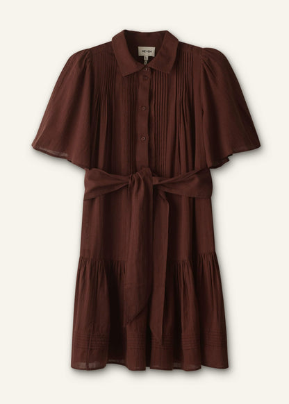 ME+EM Cinnamon Brown Mini Swing Dress