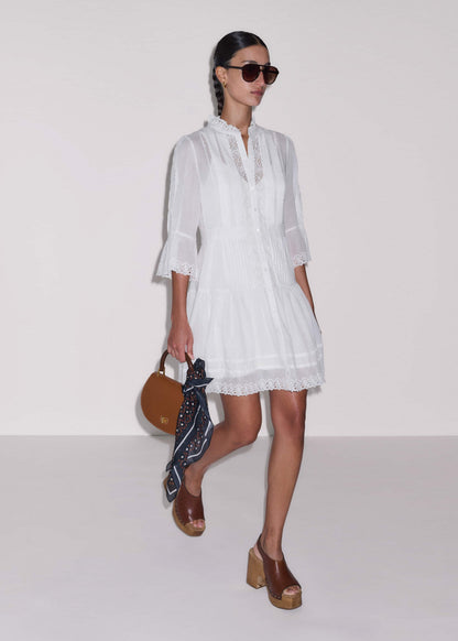 ME+EM White Lace Trim Short Dress