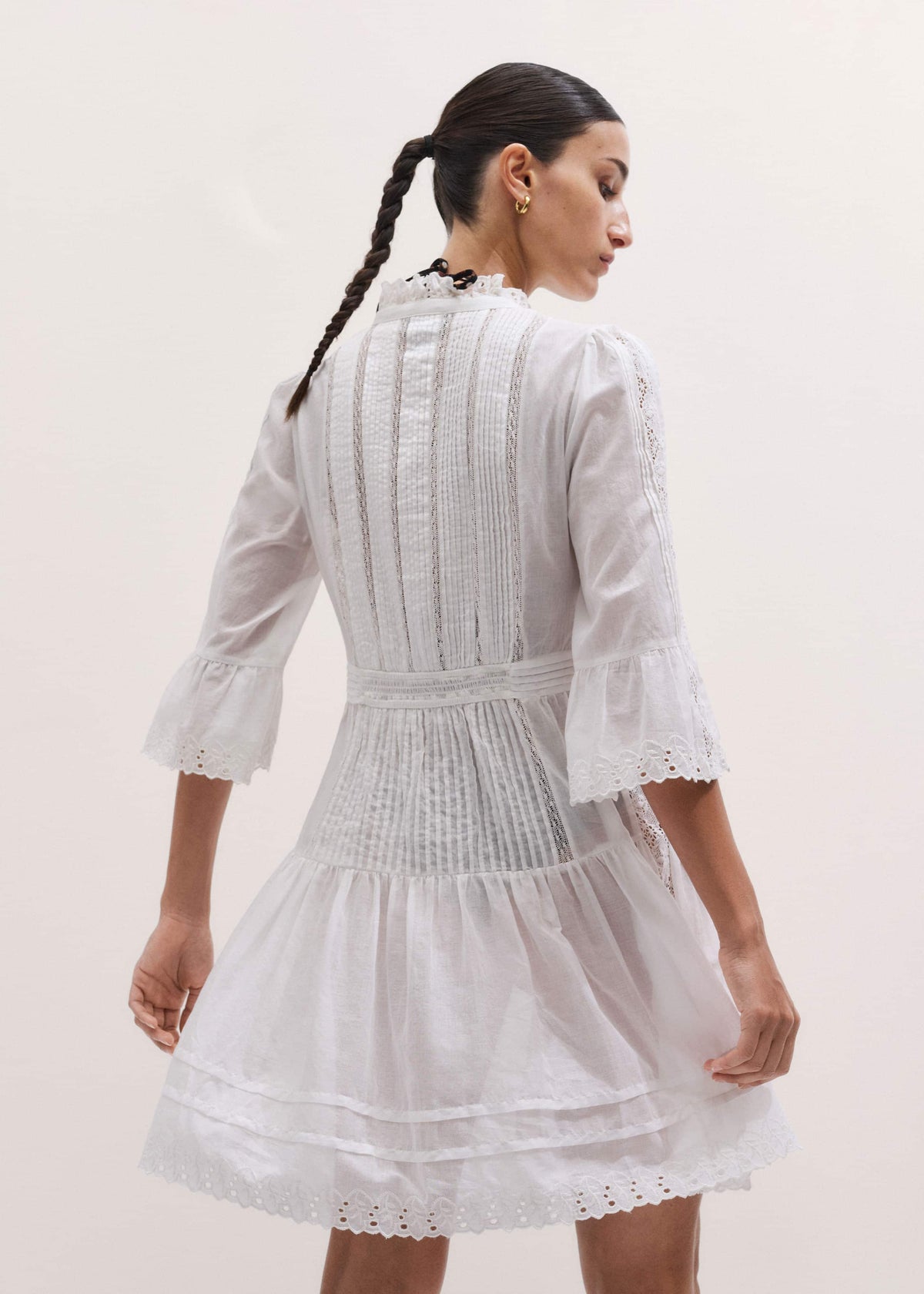 ME+EM White Lace Trim Short Dress