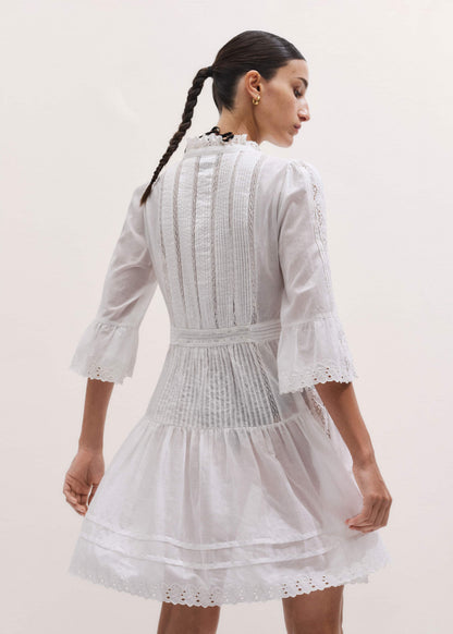 ME+EM White Lace Trim Short Dress