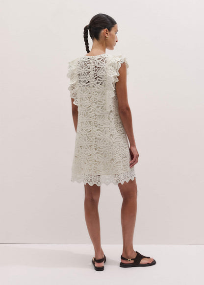 ME+EM Cream Lace Layer Mini Dress