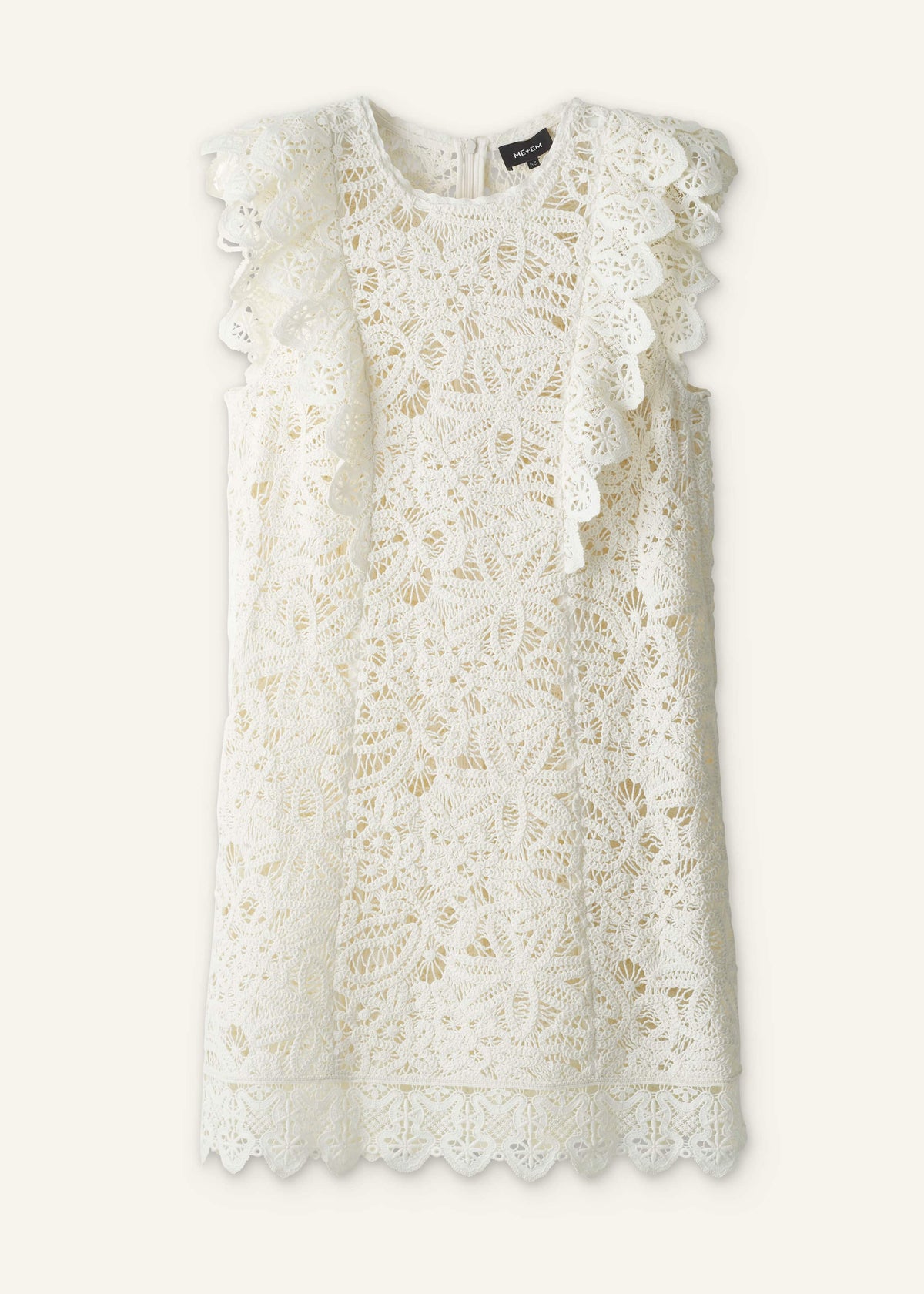 ME+EM Cream Lace Layer Mini Dress