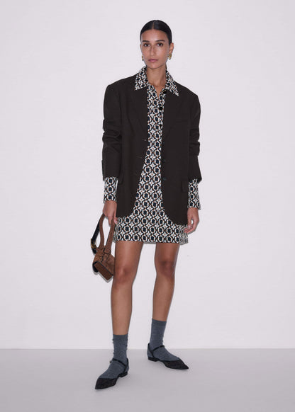 ME+EM ME+EM's Navy Graphic Jacquard Short A-Line Dress is crafted from soft jersey in a graphic blend of colors. Shop now.