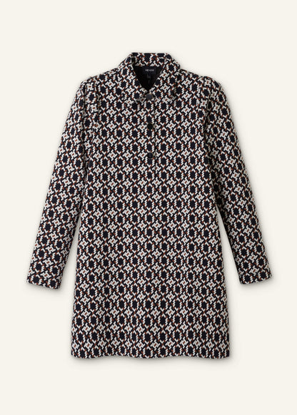 ME+EM ME+EM's Navy Graphic Jacquard Short A-Line Dress is crafted from soft jersey in a graphic blend of colors. Shop now.