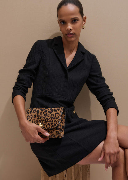 ME+EM Black Day-To-Evening Textured Mini Dress
