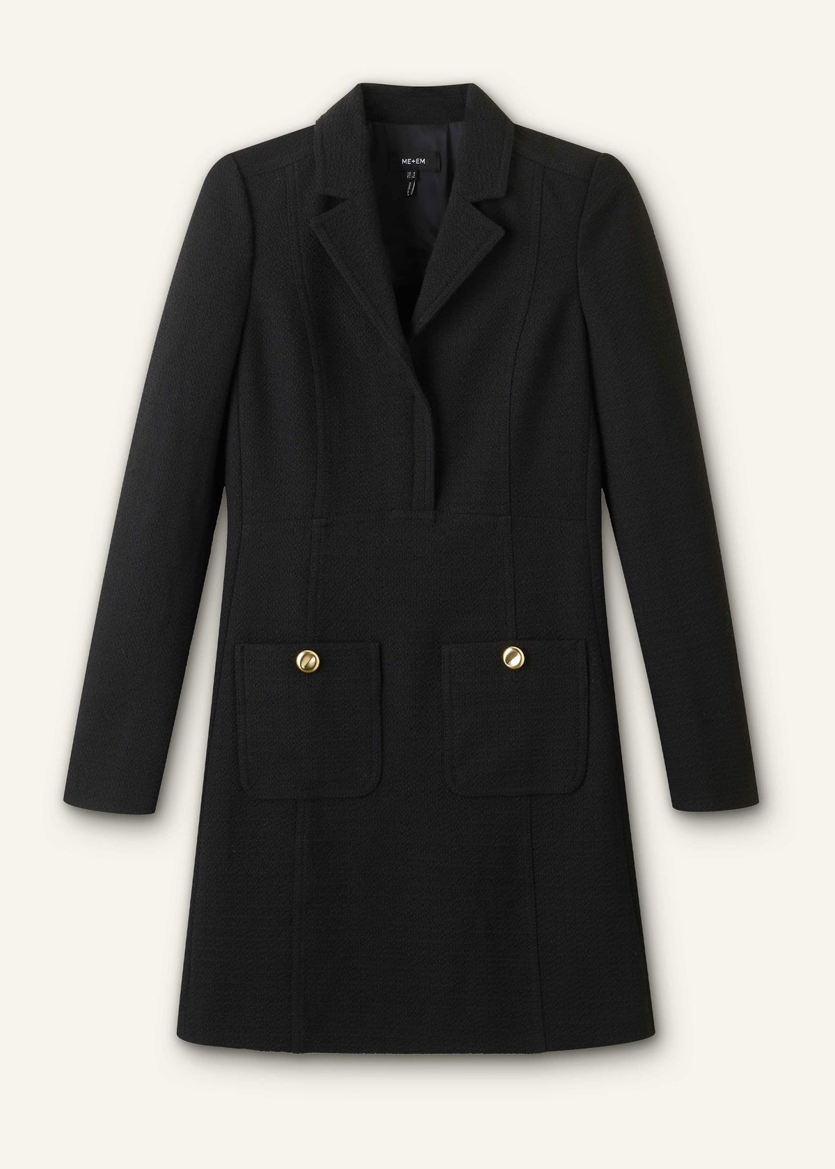 ME+EM Black Day-To-Evening Textured Mini Dress