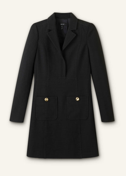 ME+EM Black Day-To-Evening Textured Mini Dress