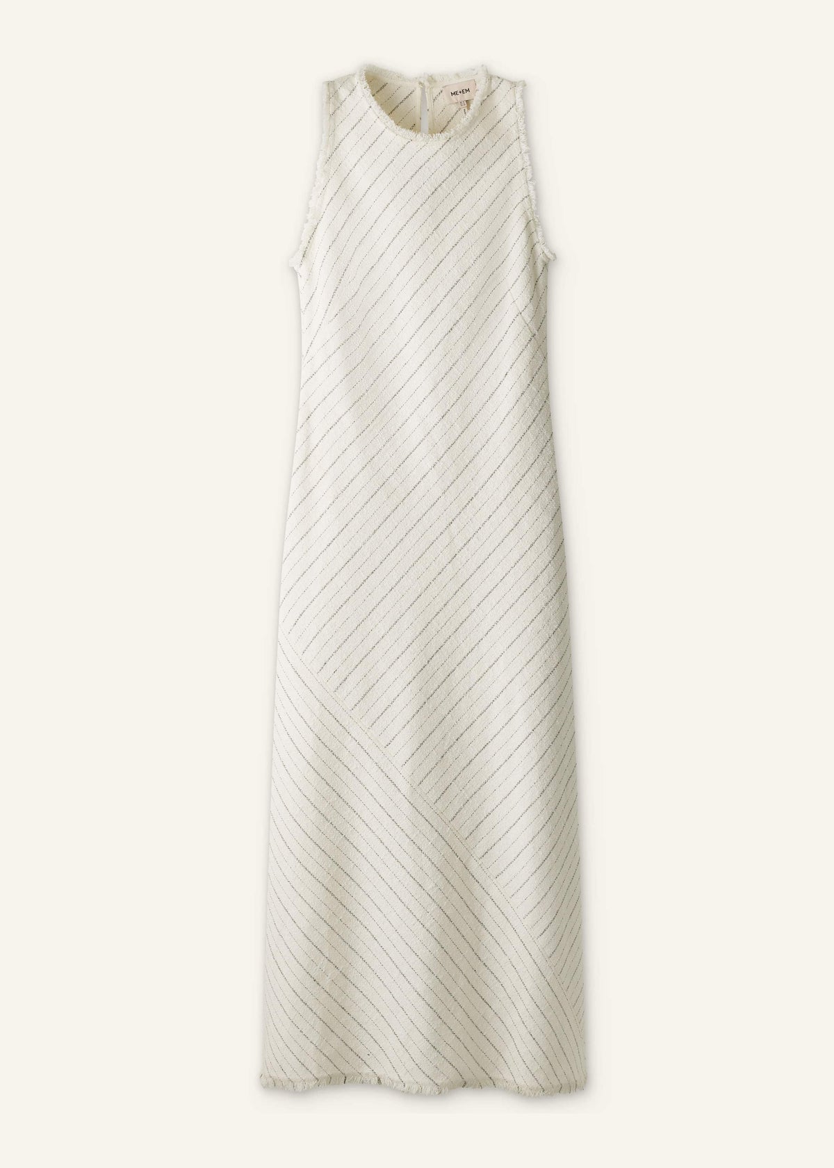 ME+EM Ivory Striped Bias Cut Maxi Dress