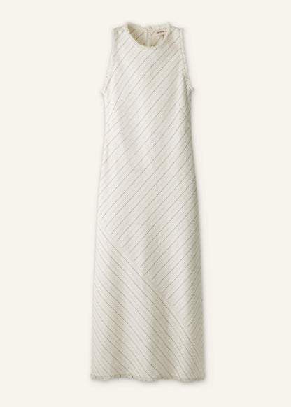 ME+EM Ivory Striped Bias Cut Maxi Dress