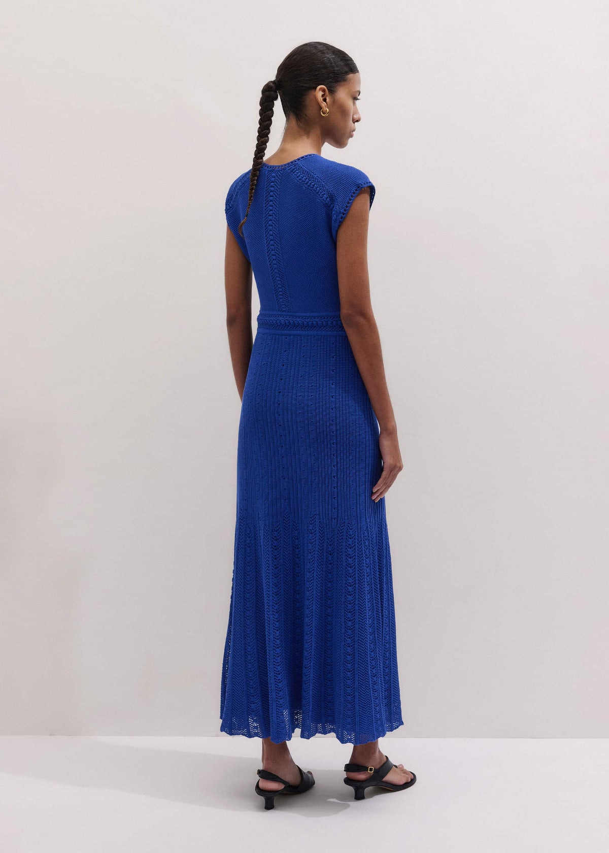 ME+EM Blue Pointelle Maxi Dress