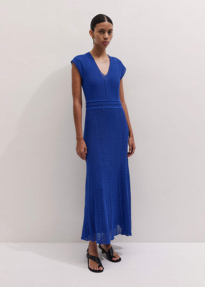 ME+EM Blue Pointelle Maxi Dress