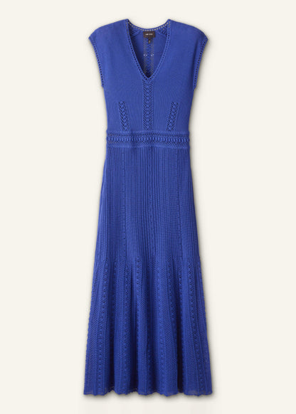 ME+EM Blue Pointelle Maxi Dress