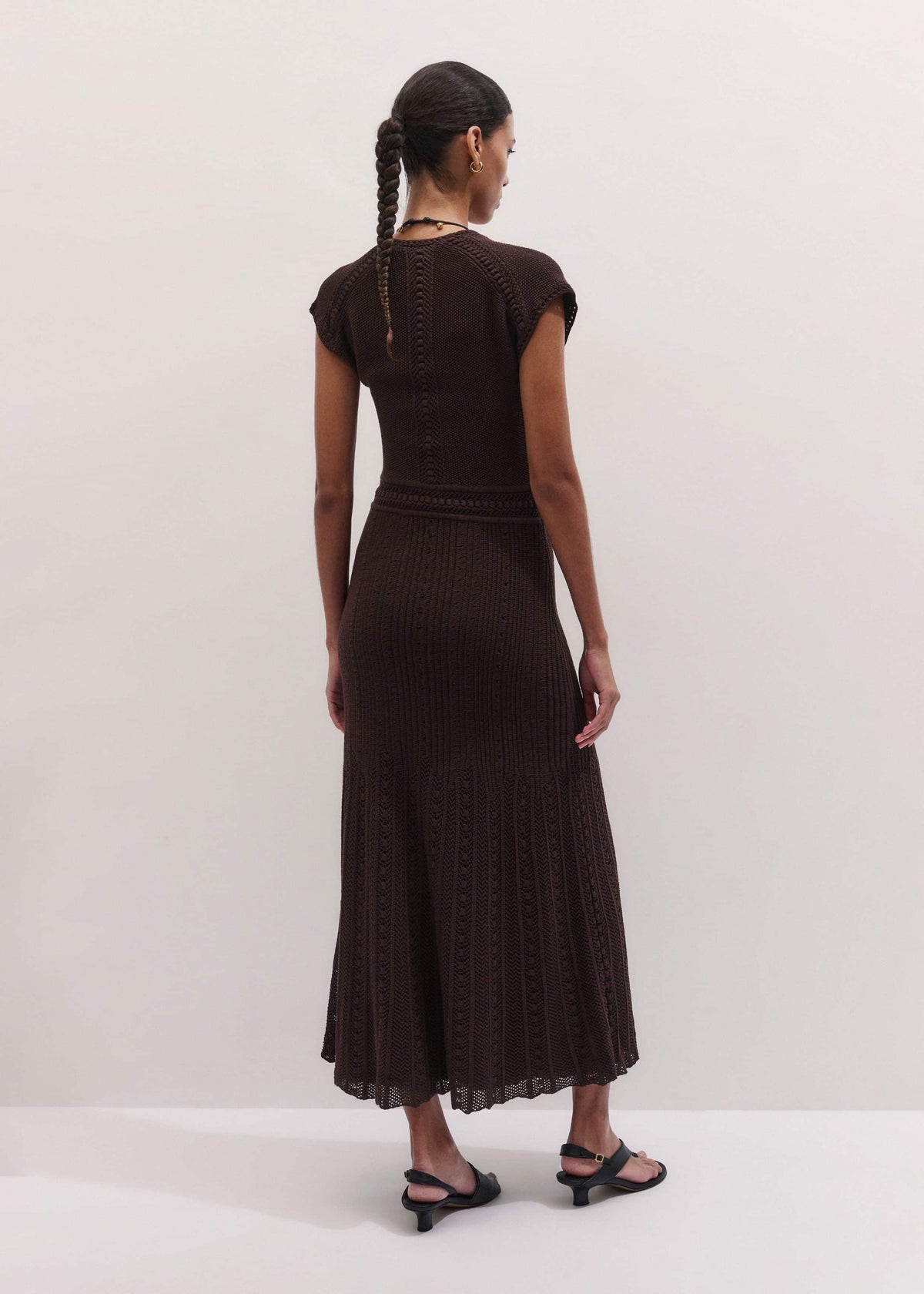 ME+EM Brown Pointelle Maxi Dress