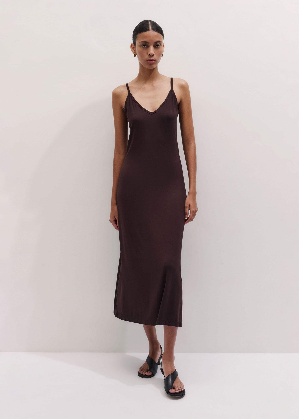 ME+EM Brown Pointelle Maxi Dress