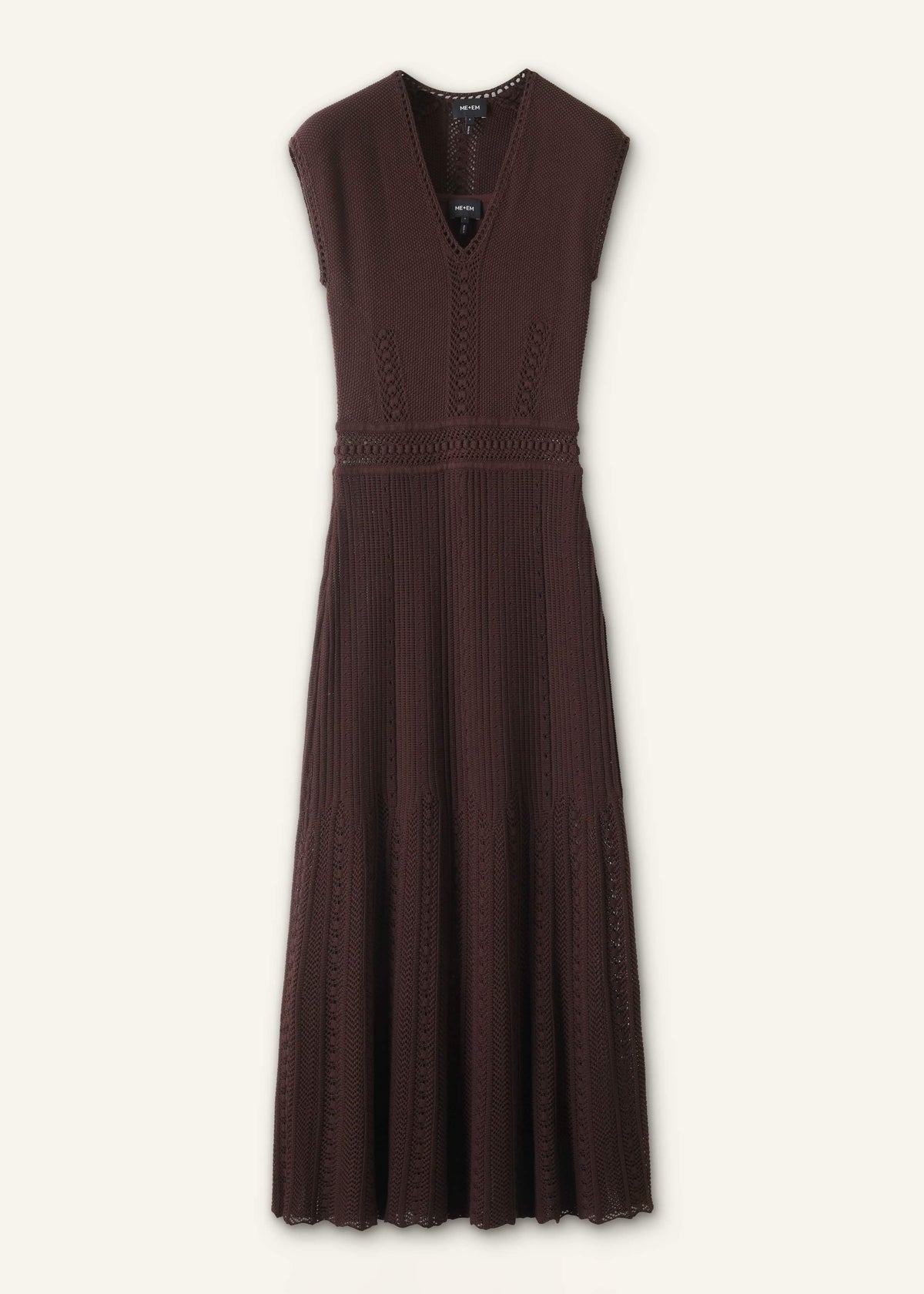 ME+EM Brown Pointelle Maxi Dress