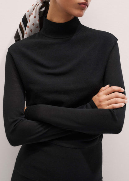ME+EM Black High Neck Knit Maxi Dress + Layering Top