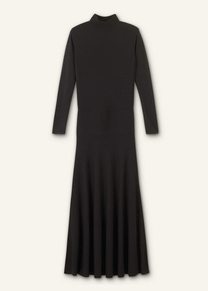 ME+EM Black High Neck Knit Maxi Dress + Layering Top