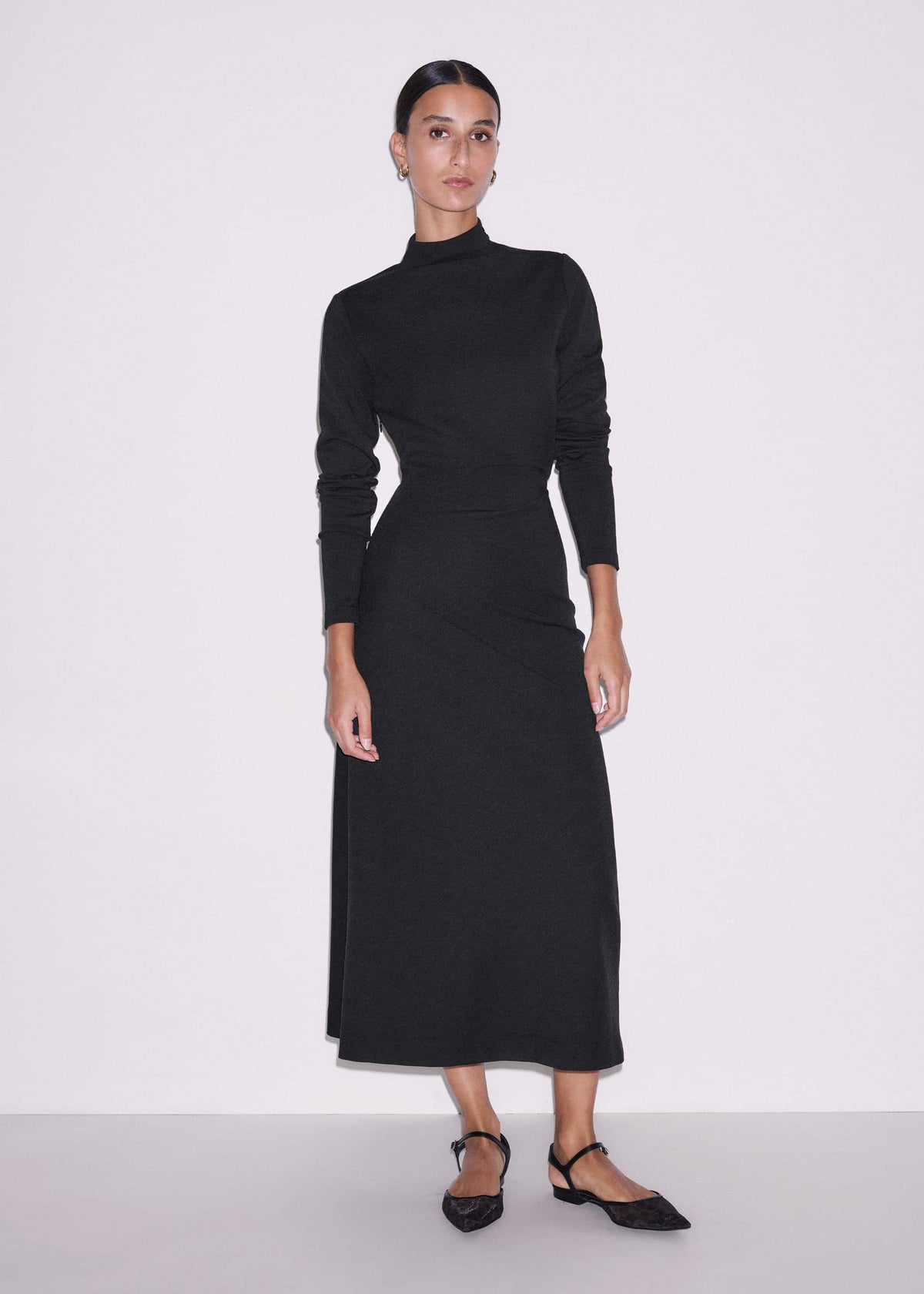 ME+EM Gray Gathered Maxi Dress