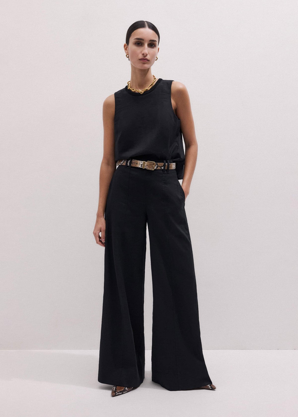ME+EM Black Wide-Leg Pant