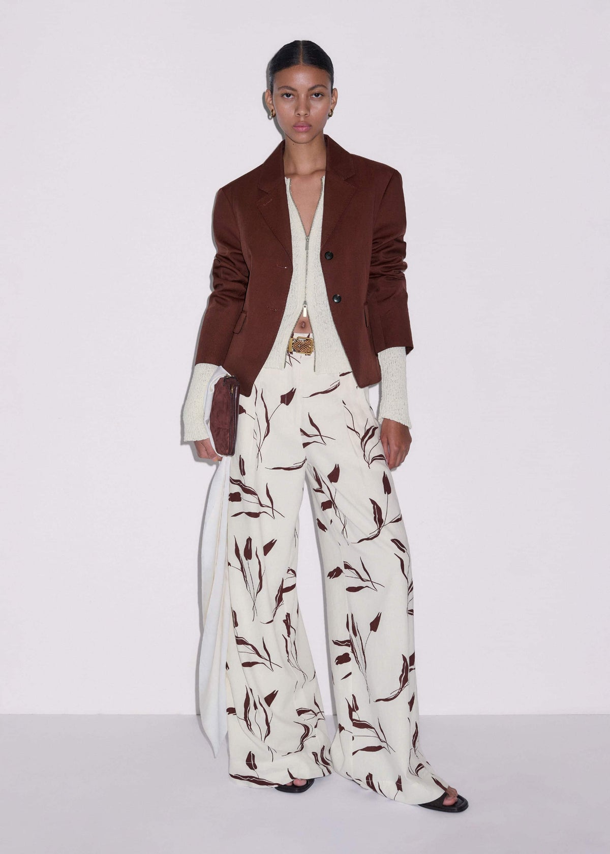 ME+EM Cream Crease-Less Linen Wide-Leg Pant