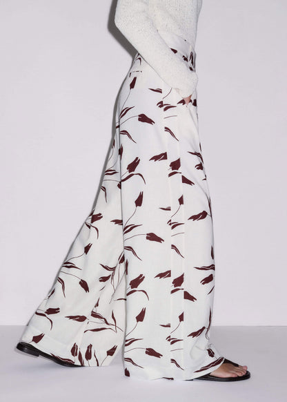 ME+EM Cream Crease-Less Linen Wide-Leg Pant