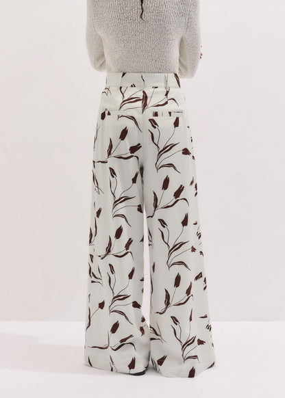 ME+EM Cream Crease-Less Linen Wide-Leg Pant