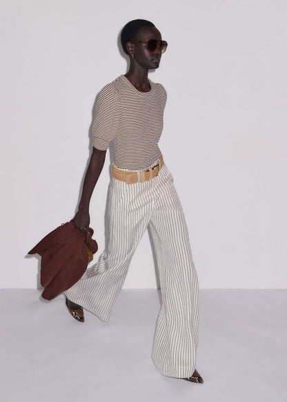 ME+EM Ivory High Waist Wide Pant